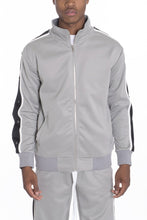 Load image into Gallery viewer, SNAP BUTTON TRACK JACKET- GREY
