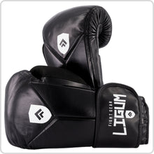 Load image into Gallery viewer, LIGUM DOUBLE CUFF LEATHER BOXING GLOVES - BLACK
